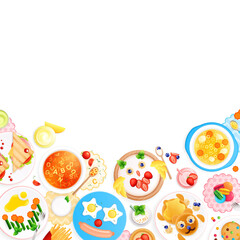 Childish Dishes Plates Composition