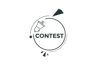 Contest text button. Contest speech bubble. label sign template

