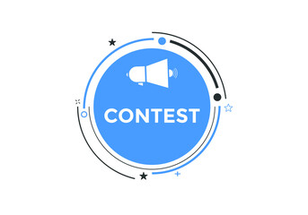 Contest text button. Contest speech bubble. label sign template
