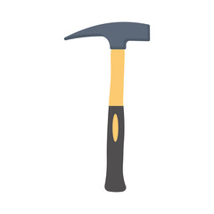 Nail puller hammer. Repair tool  isolated on white. Flat style icon.