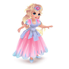 Fairy tale character princess, flower fairy, druid. Cartoon girls.