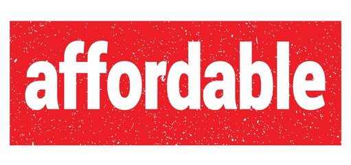 affordable text written on red stamp sign.