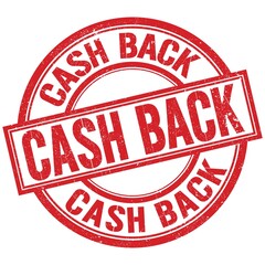 CASH BACK written word on red stamp sign