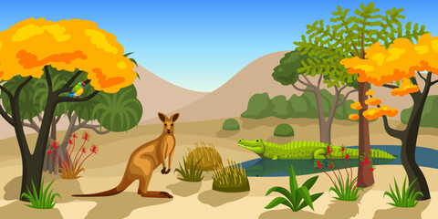 Australian Animals Background © Macrovector
