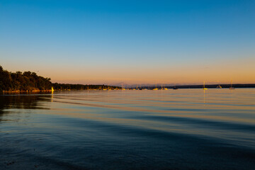 Fototapeta premium Abendrot am Ammersee