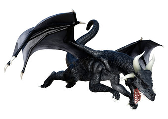 Fototapeta premium 3D Rendering Fairy Tale Dragon on White