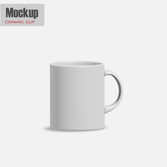 Mug Mockup with white background. realistic white coffee mugs isolated on transparent background template for mockup.3d illustration.