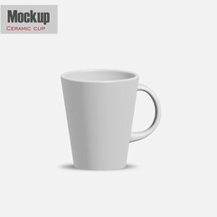 Mug Mockup with white background. realistic white coffee mugs isolated on transparent background template for mockup.3d illustration.