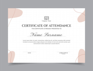 Modern Certificate Template Vector Design Layout for Print, Elegant Blank Certificate for  Diploma, Graduation, Achievement, Award, Attendance, Abstract Vector Illustration