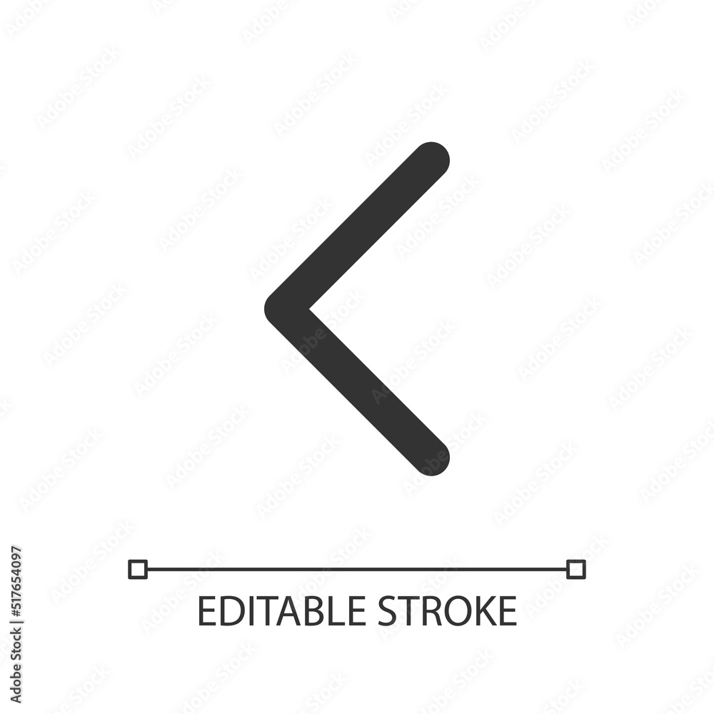 Poster left arrow pixel perfect linear ui icon. navigation direction. pointing sign. mathematics. gui, ux d