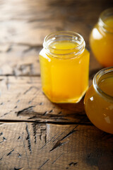 Traditional homemade orange jelly, canned
