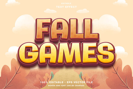 Fall Games 3D Text Effect