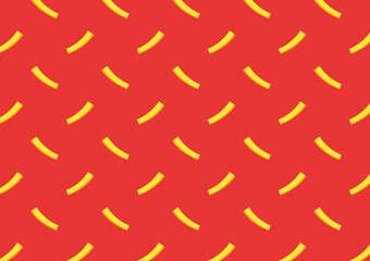 French fries patten. French fries vector pattern background. French fries fast food pattern on red background.