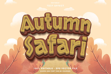 Autumn Safari 3D Editable Text Effect © Kardus Studio