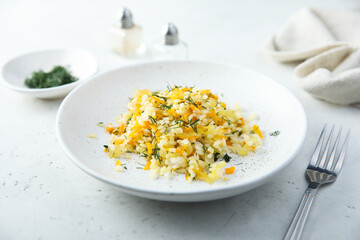 Healthy vegetarian rice with vegetables