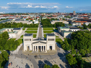 Aerial view of Koenigsplatz in Munich, Germany