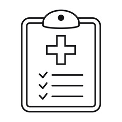 Medical record icon, medical report icon. Health care diagnosis clipboard icon design template, vector isolated.