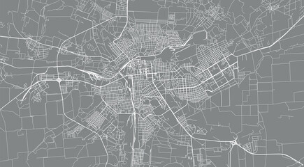 Urban vector city map of Luhansk, Ukraine, Europe