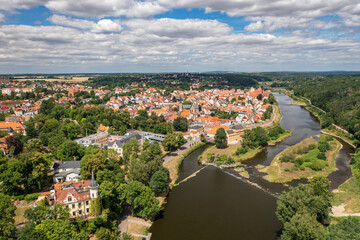 Aussicht auf die Stadt Grimma an der Mulde