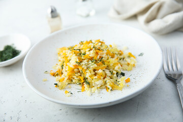 Healthy vegetarian rice with vegetables