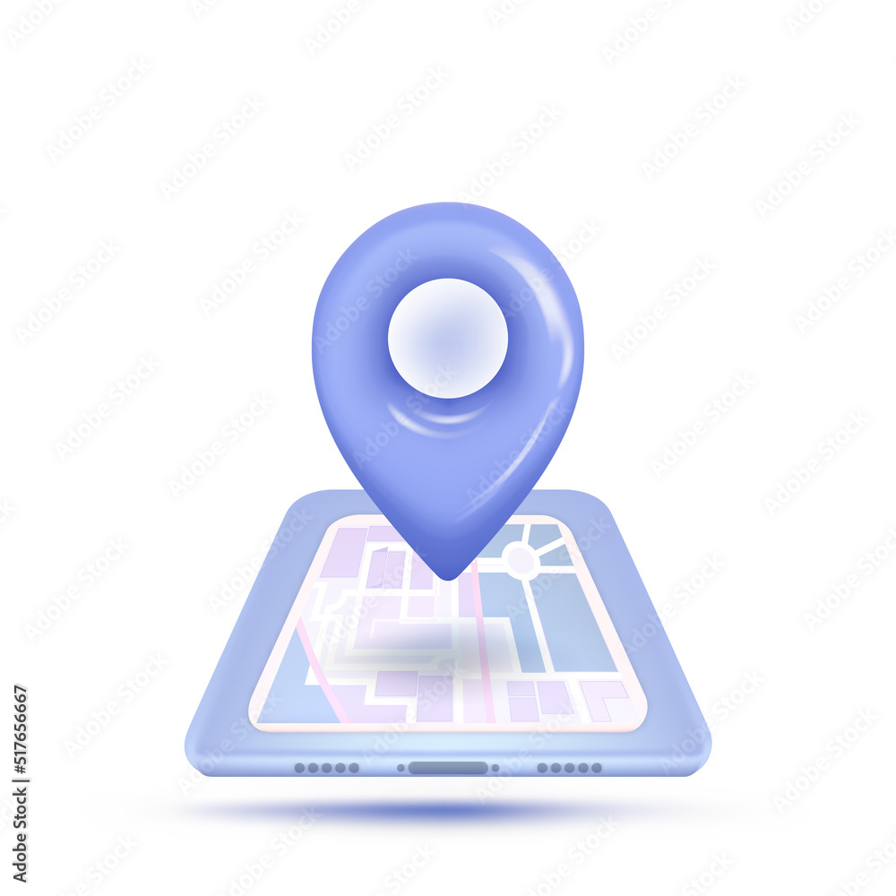 Poster 3d location point marker of map or navigation pin icon sign on isolated white background. navigation