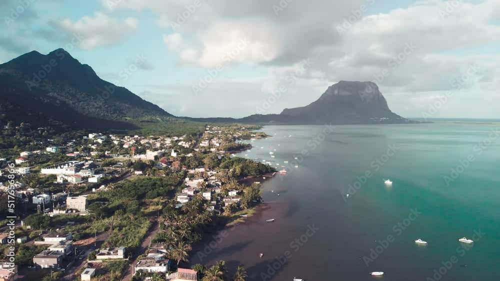 Canvas Prints Le Morne Beach aerial view, Mauritius