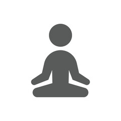 Yoga lotus pose black vector icon. Simple meditation filled symbol.