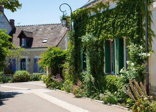 The small village of Chedigny in the Loire Valley, central France. The village has been turned into a giant garden and is known as a garden village or 'Remarkable Garden'. It bursts with colour.