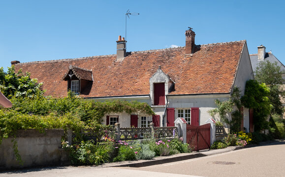 The small village of Chedigny in the Loire Valley, central France. The village has been turned into a giant garden and is known as a garden village or 'Remarkable Garden'. It bursts with colour.