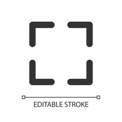 Obraz premium Full screen pixel perfect linear ui icon. Video player bar. Media control. Display resolution. GUI, UX design. Outline isolated user interface element for app and web. Editable stroke. Arial font used