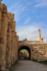 Jerash, Jordan : a Gate of the ancient city of Jerash (Roman and Greek city)