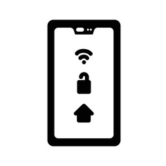 Black solid icon for Open wifi