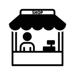 Black solid icon for  Retailer