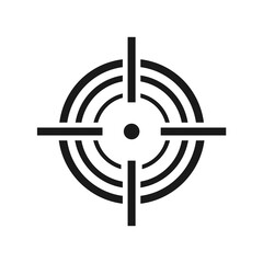 Sniper scope. Target aim icon. Sniper rifle crosshair. Vector isolated on white.