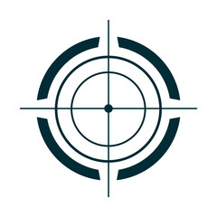 Sniper scope. Target aim icon. Sniper rifle crosshair. Vector isolated on white.