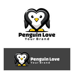 Cute Penguin love art illustration