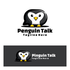 Cute Penguin talk art illustration