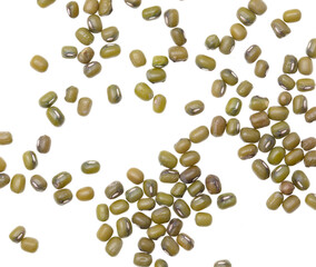 Mung beans isolated on white background.