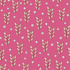 Vector abstract leaves seamless pattern