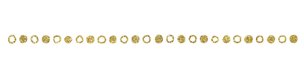背景素材　手描きの並んだ丸　ゴールド