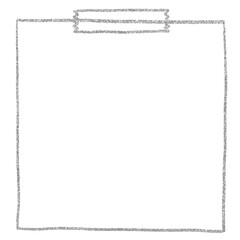 イラスト素材　メモ　紙　テープ　線画　シルバー