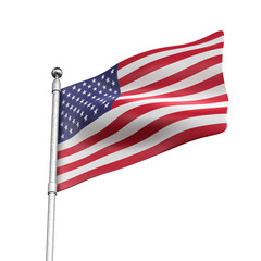Fototapeta premium United states flag in realistic 3d render