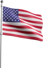 United states flag in realistic 3d render