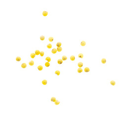 Millet groats isolated on a white background.