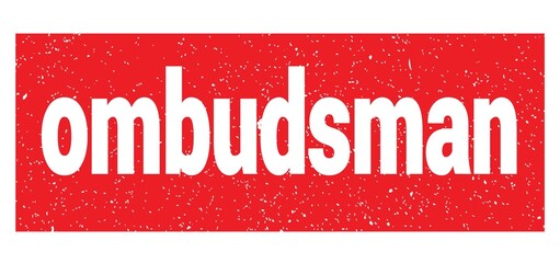 ombudsman text written on red stamp sign.