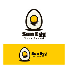 cute sun egg logo illustrtion