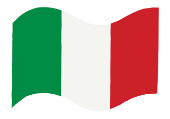 Italy flag in doodle style. Hand Drawn. Freehand drawing. Sketch.