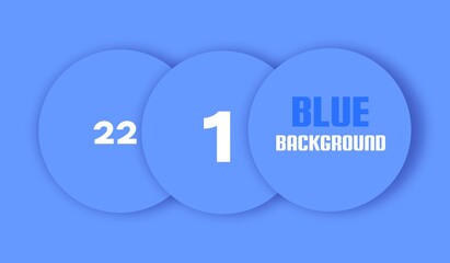 Minimalistic background in  blue color. Circles on background with shadow. Triangles on the background. Square on the background. Shadows from geometry