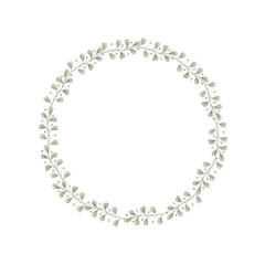 Frame with watercolor floral ornament isolated.