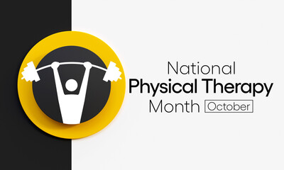Physical therapy month is observed every year in October, also known as physiotherapy, one of the healthcare professions provided by physical therapists who promote and restore health. 3D Rendering